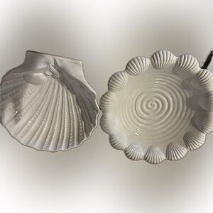 White Shell-Shaped Ceramic Platter Set
